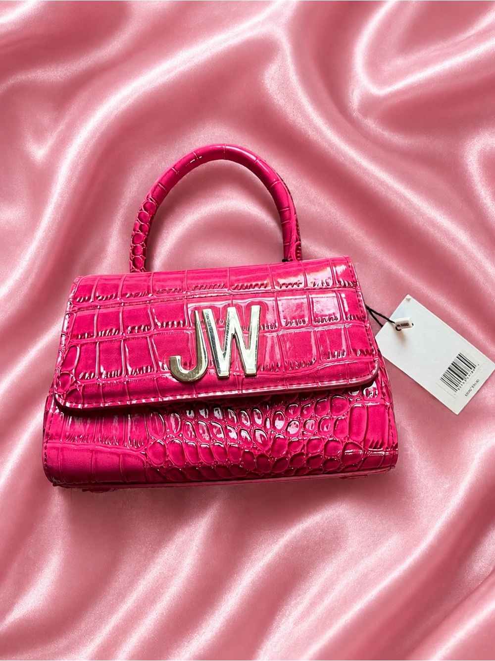 Jason Wu Hot Pink Croc-Embossed Mini Top-Handle Bag